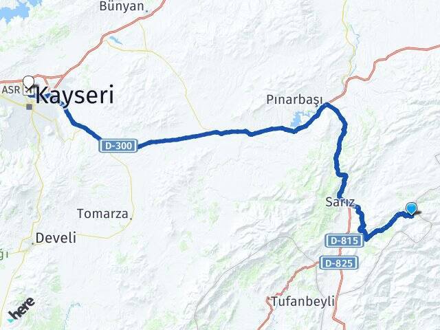 Kırkısrak Erkilet Havalimanı Arası Kaç Km - Yol Tarifi