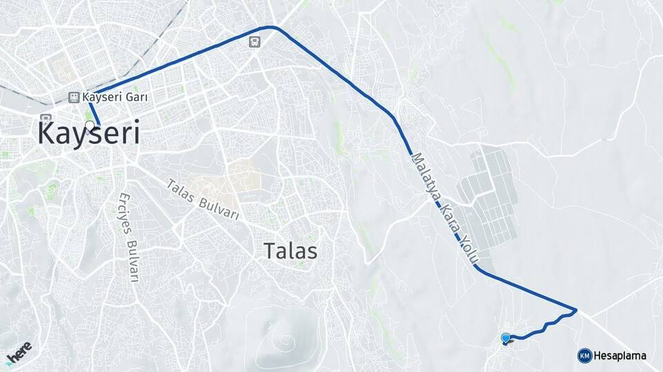 Başakpınar Kayseri Arası Kaç Km - Yol Tarifi