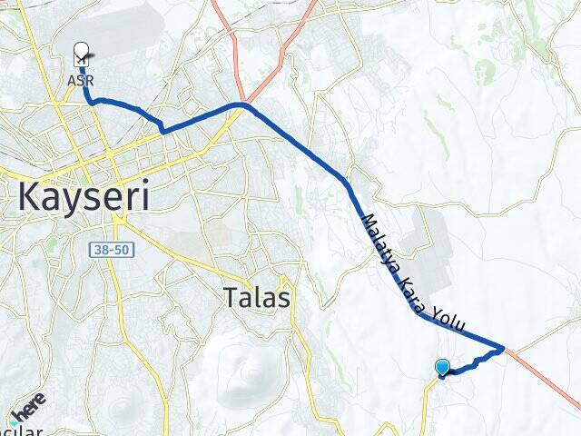 Başakpınar Erkilet Havalimanı Arası Kaç Km - Yol Tarifi