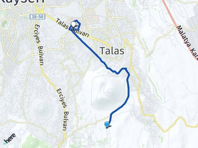 Endürlük Erciyes Üniversitesi Arası Kaç Km - Yol Tarifi