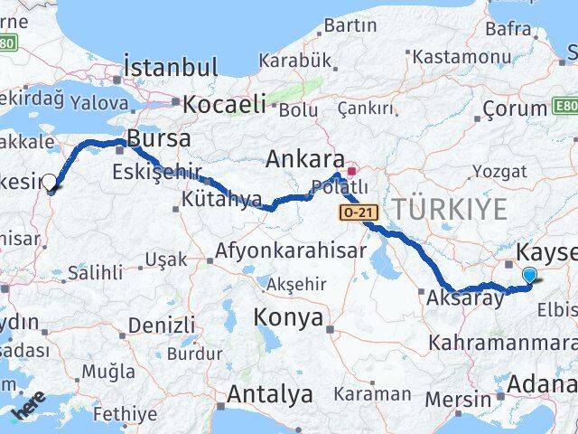 Tomarza Balıkesir Arası Kaç Km - Yol Tarifi