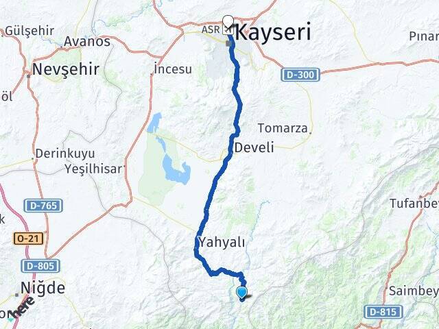 Delialiuşağı Erkilet Havalimanı Arası Kaç Km - Yol Tarifi