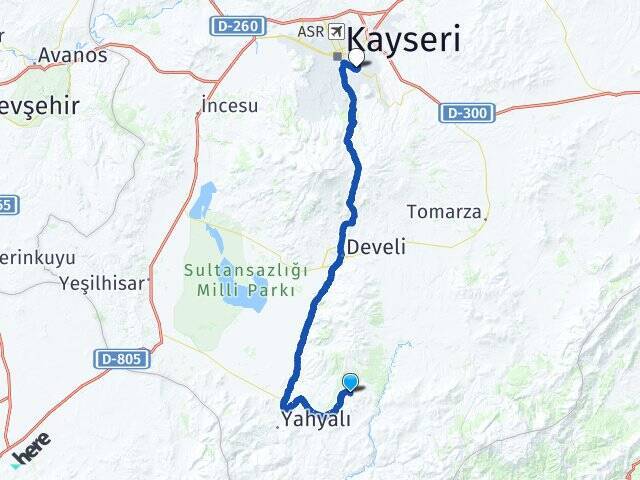 Denizovası Erciyes Üniversitesi Arası Kaç Km - Yol Tarifi