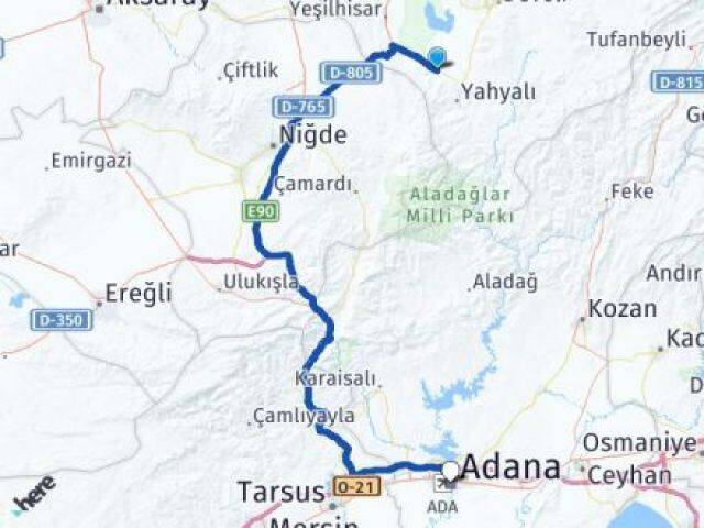 Senirköy Adana Arası Kaç Km - Yol Tarifi