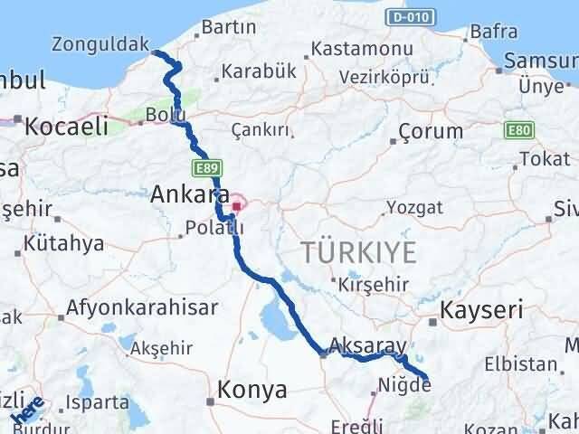 Kayseri Yahyalı Zonguldak Arası Kaç Km - Yol Haritası