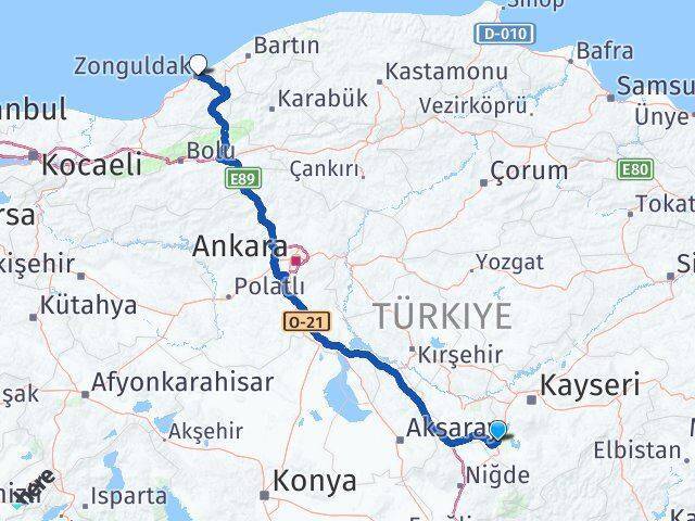 Yeşilhisar Zonguldak Arası Kaç Km - Yol Tarifi