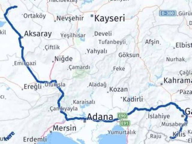 Kilis Ağaçören Aksaray Arası Kaç Km - Yol Haritası