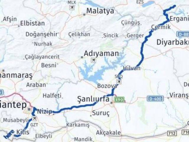 Kilis Alacakaya Elazığ Arası Kaç Km - Yol Haritası