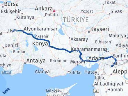 Kilis Banaz Uşak Arası Kaç Km - Yol Haritası