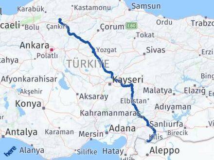 Kilis Bayramören Çankırı Arası Kaç Km - Yol Haritası