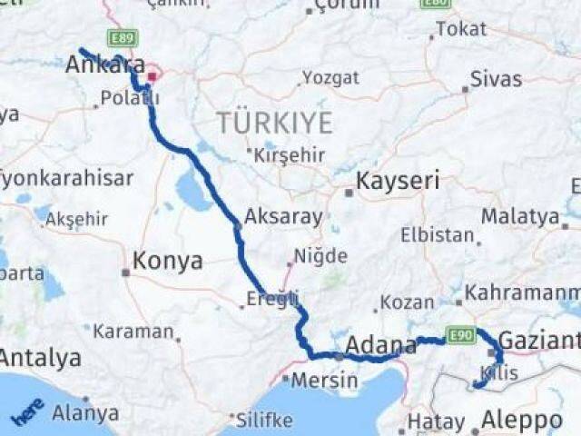 Kilis Beypazarı Ankara Arası Kaç Km - Yol Haritası