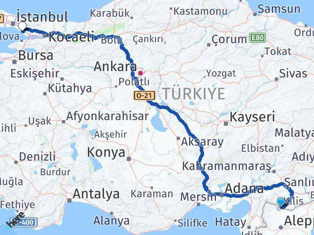 Kilis Çamçeşme Pendik İstanbul Arası Kaç Km - Yol Haritası