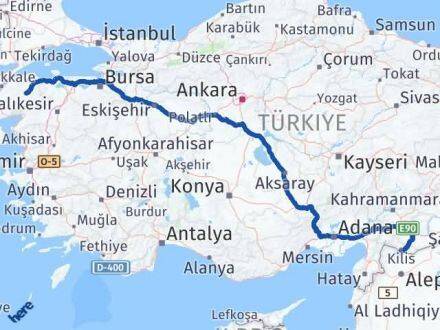 Kilis Çan Çanakkale Arası Kaç Km - Yol Haritası