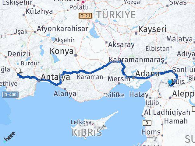 Kilis Çavdır Burdur Arası Kaç Km - Yol Haritası