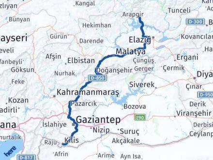 Kilis Çemişgezek Tunceli Arası Kaç Km - Yol Haritası
