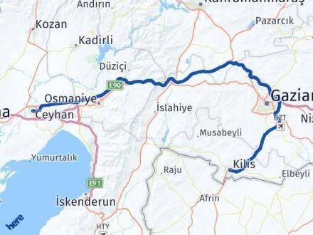Kilis Ceyhan Adana Arası Kaç Km - Yol Haritası