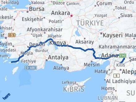 Kilis Datça Muğla Arası Kaç Km - Yol Haritası