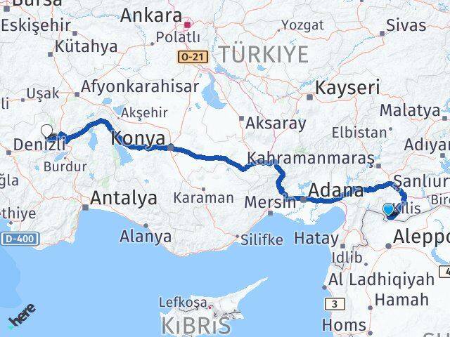 Kilis Evciler Afyonkarahisar Arası Kaç Km - Yol Haritası