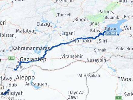 Kilis Gevaş Van Arası Kaç Km - Yol Haritası