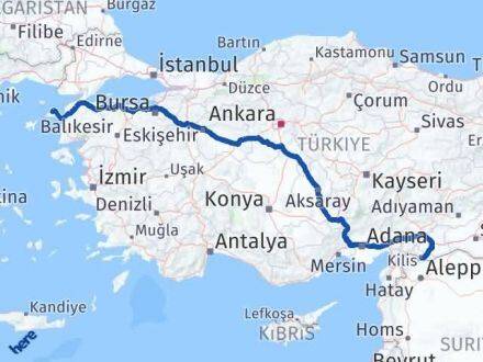 Kilis Gökçeada Çanakkale Arası Kaç Km - Yol Haritası
