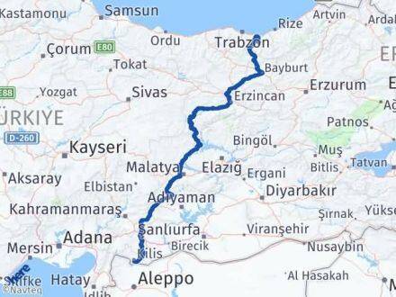 Kilis Köprübaşı Trabzon Arası Kaç Km - Yol Haritası