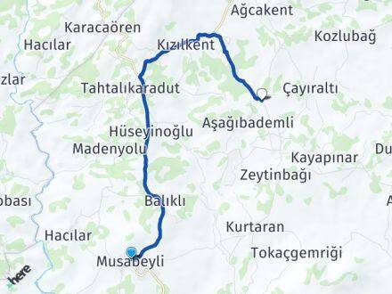 Kilis Musabeyli Kürtüncü Musabeyli Arası Kaç Km - Yol Haritası
