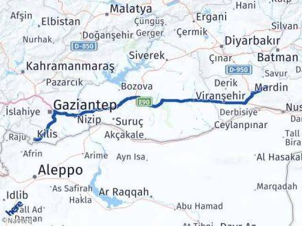 Kilis Ömerli Mardin Arası Kaç Km - Yol Haritası