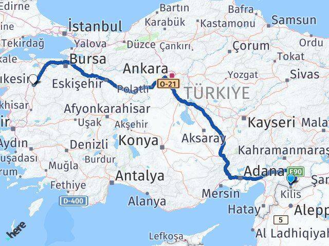 Polateli Balıkesir Arası Kaç Km - Yol Tarifi