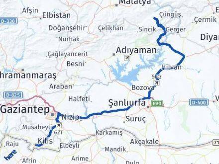 Kilis Pütürge Malatya Arası Kaç Km - Yol Haritası