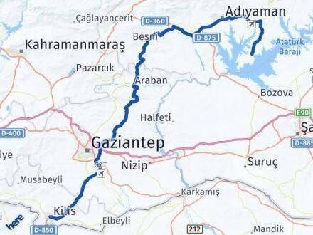 Kilis Samsat Arası Kaç Km - Yol Tarifi