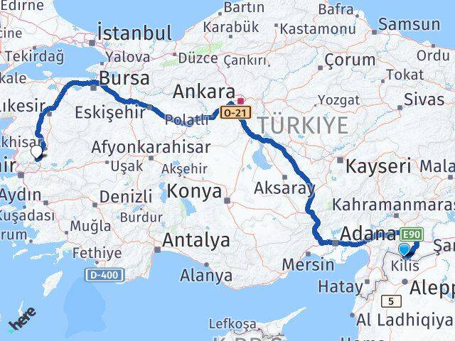 Kilis Saruhanlı Manisa Arası Kaç Km - Yol Haritası