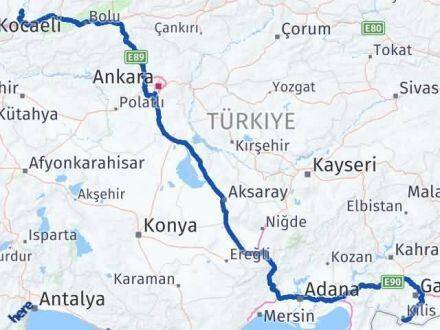 Kilis Söğütlü Sakarya Arası Kaç Km - Yol Haritası