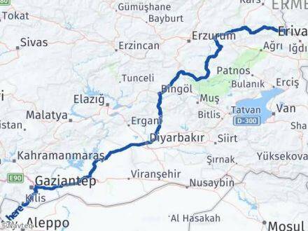 Kilis Tuzluca Iğdır Arası Kaç Km - Yol Haritası