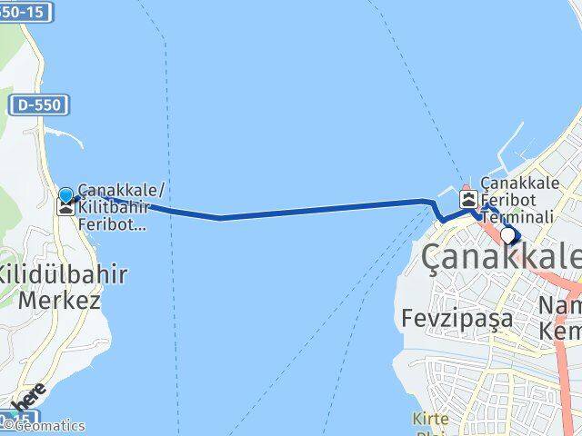 Kilitbahir Feribot Terminali Çanakkale Arası Kaç Km - Yol Tarifi