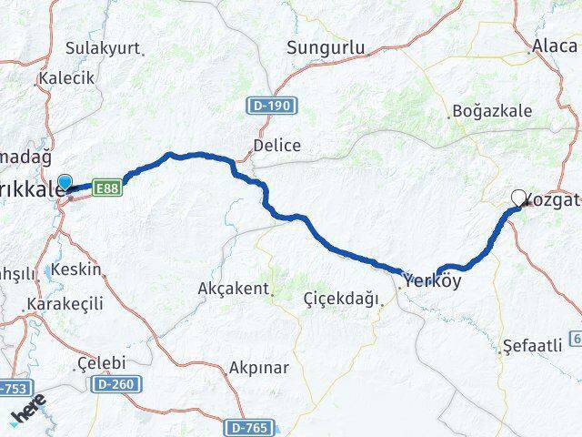 Bağlarbaşı Yozgat Arası Kaç Km - Yol Tarifi