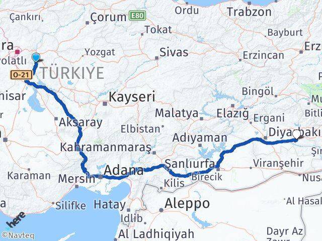 Kırıkkale Bahşili Batman Arası Kaç Km - Yol Haritası