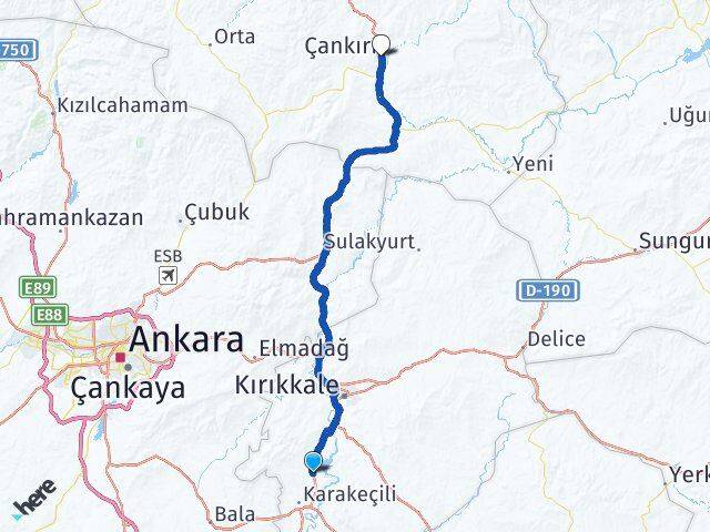Bahşili Çankırı Arası Kaç Km - Yol Tarifi