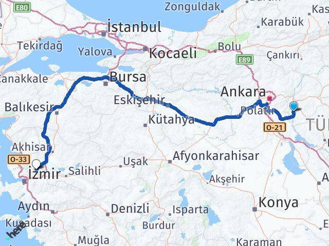 Kırıkkale Bahşili Manisa Arası Kaç Km - Yol Haritası