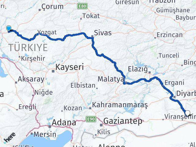 Kırıkkale Balışeyh Mardin Arası Kaç Km - Yol Haritası