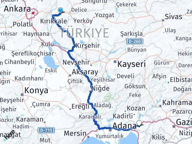 Kırıkkale Balışeyh Osmaniye Arası Kaç Km - Yol Haritası