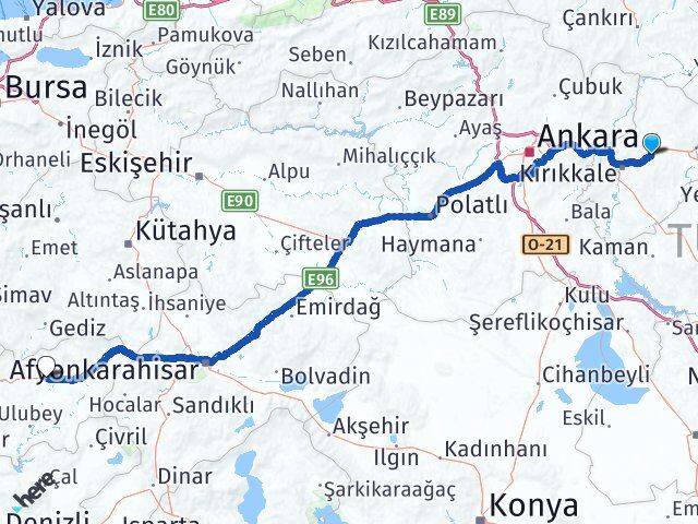 Kırıkkale Balışeyh Uşak Arası Kaç Km - Yol Haritası