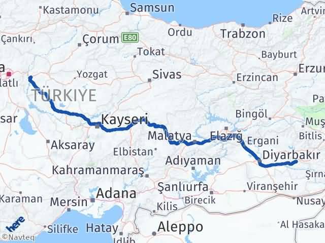 Kırıkkale Beşiri Batman Arası Kaç Km - Yol Haritası