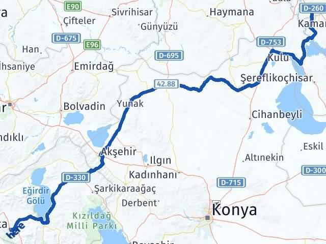 Kırıkkale Çelebi Isparta Arası Kaç Km - Yol Haritası