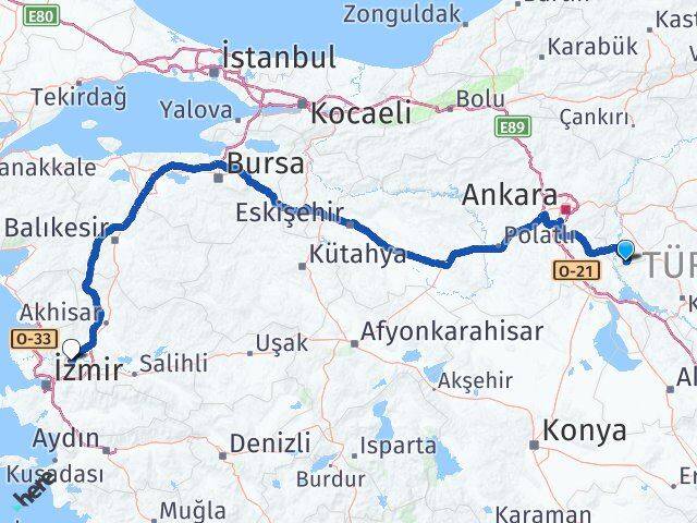 Kırıkkale Çelebi Manisa Arası Kaç Km - Yol Haritası