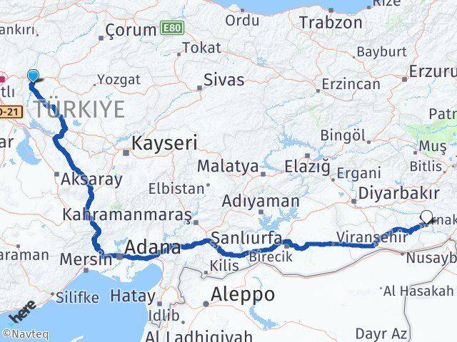 Kırıkkale Dargeçit Mardin Arası Kaç Km - Yol Haritası