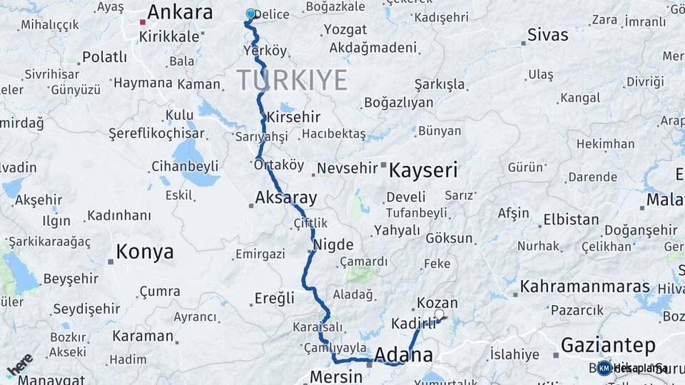 Delice Kırıkkale Otogarı Arası Kaç Km - Yol Tarifi