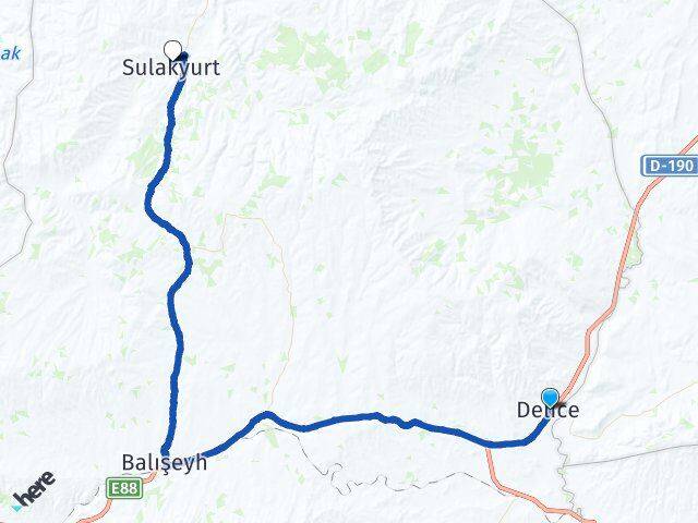 Kırıkkale Delice Sulakyurt Arası Kaç Km - Yol Haritası