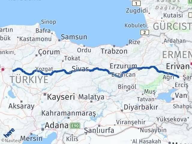 Kırıkkale Diyadin Ağrı Arası Kaç Km - Yol Haritası