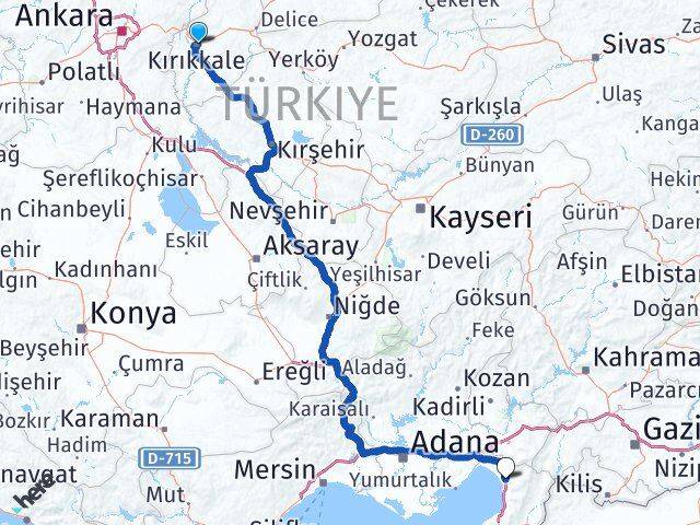 Kırıkkale Dörtyol Hatay Arası Kaç Km - Yol Haritası