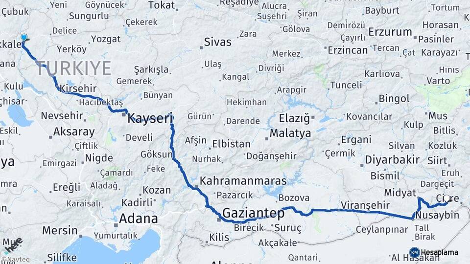 Kırıkkale İdil Şırnak Arası Kaç Km - Yol Haritası